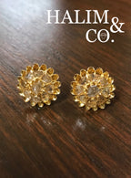 Antique Rose Cut Diamond Cluster Earrings. Kebaya Jewelry / Peranakan Nyonya Jewelry