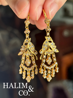 Antique Polki Diamond Earring. Kebaya Jewelry / Peranakan Nyonya Jewelry