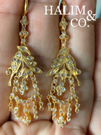 Antique Polki Diamond Earring. Kebaya Jewelry / Peranakan Nyonya Jewelry