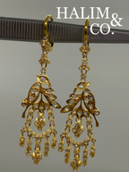 Antique Polki Diamond Earring. Kebaya Jewelry / Peranakan Nyonya Jewelry