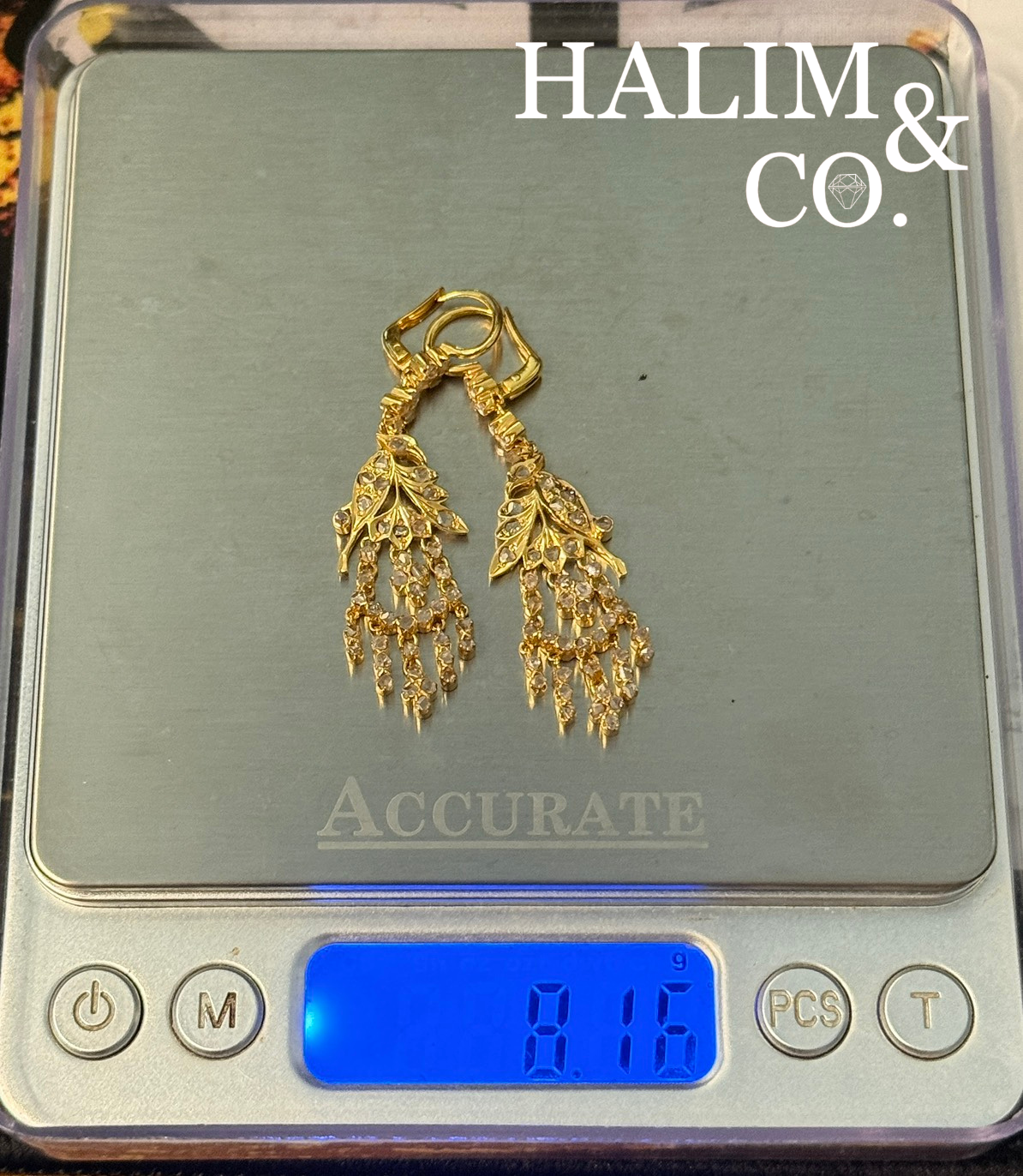 Antique Polki Diamond Earring. Kebaya Jewelry / Peranakan Nyonya Jewelry