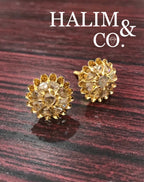 Antique Rose Cut Diamond Cluster Earrings. Kebaya Jewelry / Peranakan Nyonya Jewelry