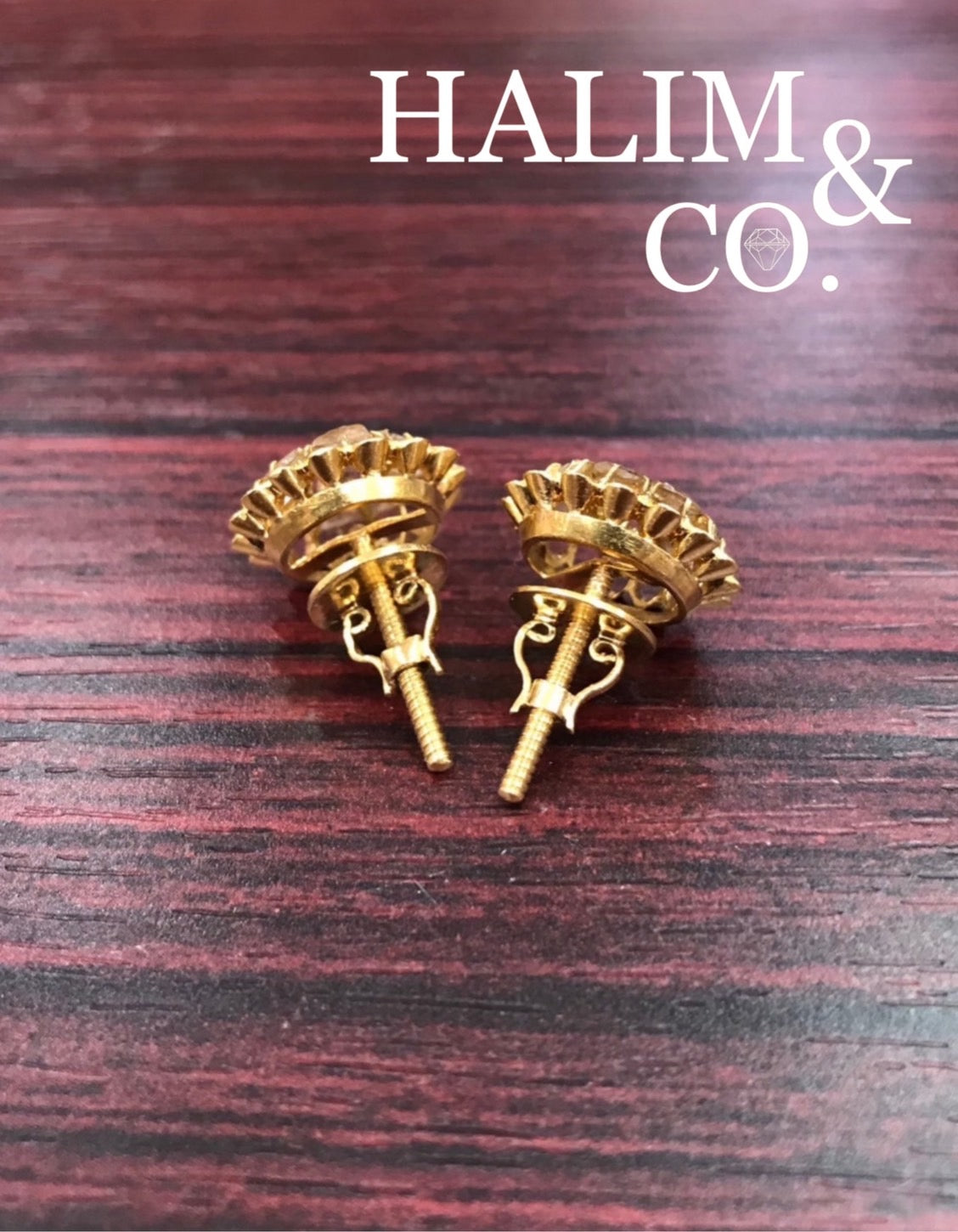 Antique Rose Cut Diamond Cluster Earrings. Kebaya Jewelry / Peranakan Nyonya Jewelry