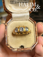 Vintage Natural Rose Cut Diamond Ring With 18k Gold. Kebaya Jewelry / Peranakan Nyonya Jewelry
