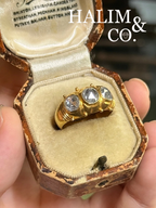 Vintage Natural Rose Cut Diamond Ring With 18k Gold. Kebaya Jewelry / Peranakan Nyonya Jewelry