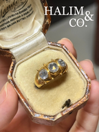 Vintage Natural Rose Cut Diamond Ring With 18k Gold. Kebaya Jewelry / Peranakan Nyonya Jewelry