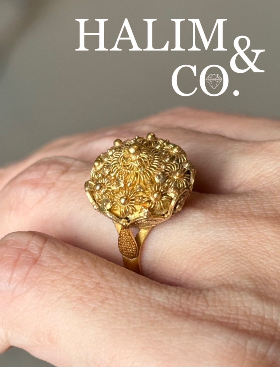 Antique Sattabongkot Lotus Ring With 22k Gold. Thai Traditional Jewelry Style