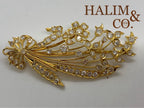 Antique Gold Brooch With Old Mine Cut Diamond And Old European Cut Diamond. Kebaya Jewelry / Peranakan Nyonya Jewelry